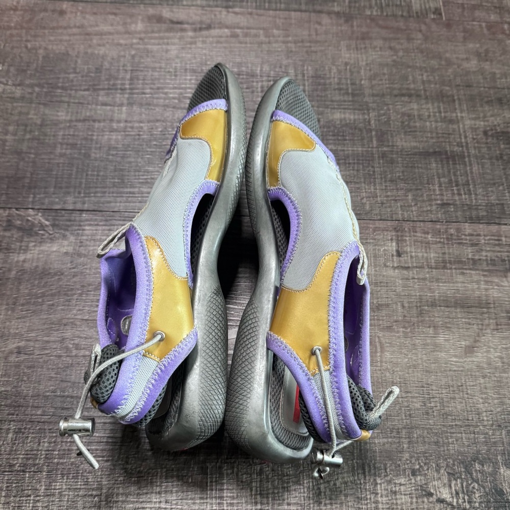 Prada Gray and Yellow Open-Toe Sandals - Picture 8 of 10